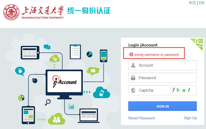 I Failed To Log In Jaccount Network Information Center Of Sjtu